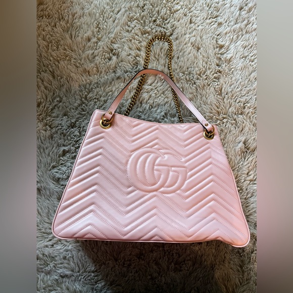 Authentic Gucci Marmont Apollo Chevron Tote Shoulder Crossbody Bag - Picture 6 of 15